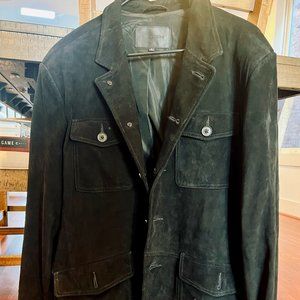 Men's Bucatchi Black Suede Jacket- Size L- Like New
